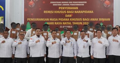 302 Warga Binaan Rutan Kelas I Medan Mendapat Remisi Natal, 8 Orang Diantaranya Langsung Bebas