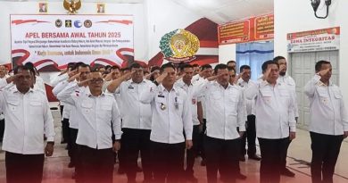 Pejabat Struktural dan Pegawai Rutan Kelas 1 Medan Ikuti Apel Bersama Awal Tahun 2025 secara Virtual