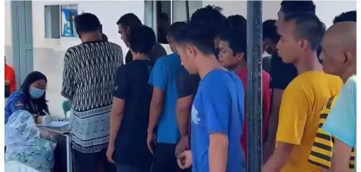 Warga Binaan Rutan Kelas 1 Medan Ikuti Senam Pagi dan Tes Urine