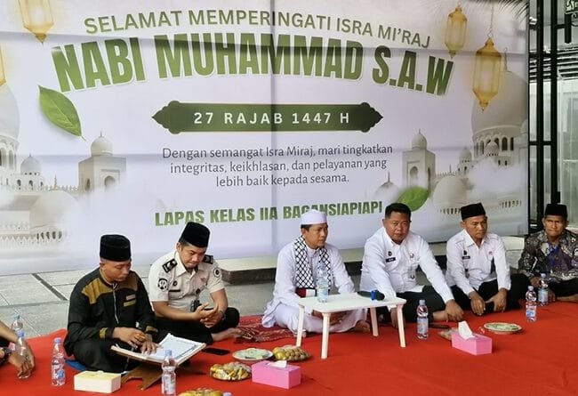 Peringati Isra Mi'rad di Lapas Bagansiapiapi, Suasana Khidmat dan Syahdu Terasa di Tengah Majelis