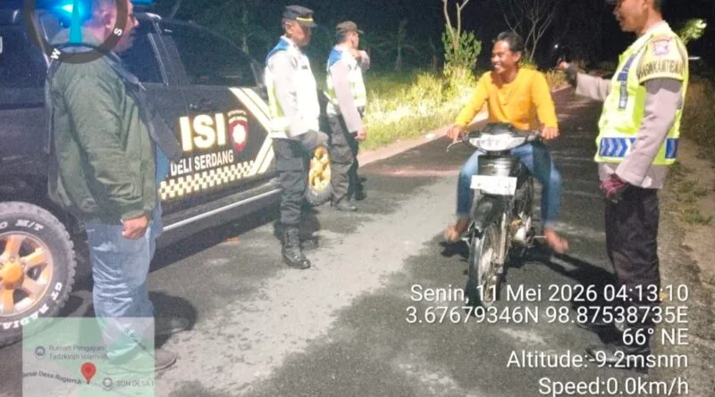 Patroli Blue Light Polresta Deli Serdang Sisir Jalur Rawan Kriminalitas
