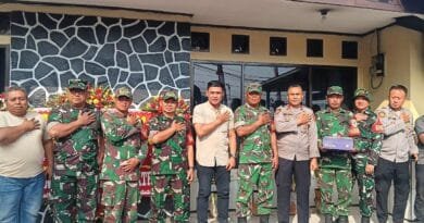 Koramil 1903 Darangdan Beri Ucapan Selamat HUT Bhayangkara ke-80 Kepada 2-Polsek