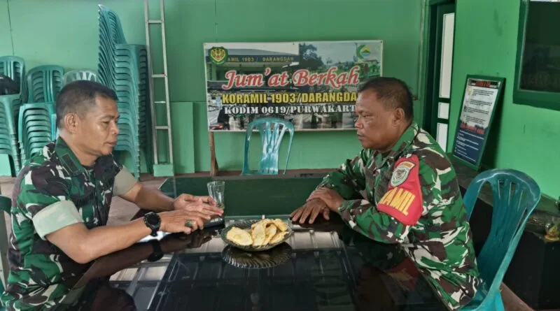 Jaga Solidaritas Dan Pererat Silaturahmi, Kasdim 0619/Purwakarta Kunjungi Koramil Darangdan