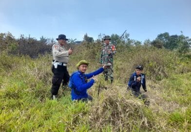 Gerak Cepat Babinsa, Bhabinkamtibmas dan Pemdes Padamkan Karhutla di Desa Neglasari