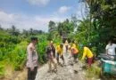 Tanggap Bencana, Polsek STM Hulu Bantu Aktifkan Jalur Alternatif Bersama Masyarakat