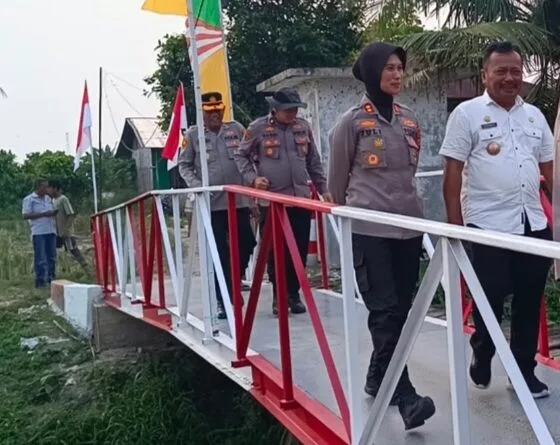 Kapolresta Deli Serdang Resmikan Jembatan Merah Putih, Perkuat Akses dan Mobilitas Warga